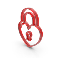 Heart Shape Lock Frame Icon PNG & PSD Images