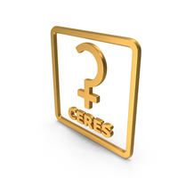 Gold Ceres Planet With Box Icon PNG & PSD Images