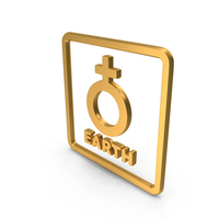 Gold Earth Planet Within Box Icon PNG & PSD Images