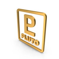 Gold Pluto Planet With Box Icon PNG & PSD Images