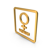 Venus Planet With Box Icon Gold PNG & PSD Images
