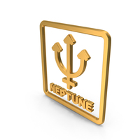 Gold Neptune Planet Within Box Icon PNG & PSD Images