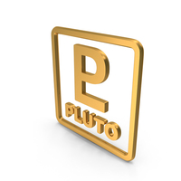 Pluto Planet With Box Icon Gold PNG & PSD Images