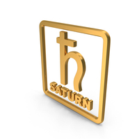 Saturn Planet With Box Icon Gold PNG & PSD Images