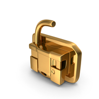 Self Ligating Dental Braces Bracket Gold Close PNG & PSD Images