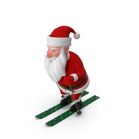 Skiing Santa Claus Cartoon Character PNG & PSD Images