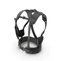 Leather Harness Tactical Shoulder Holster With Knife Black PNG & PSD Images