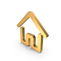 Home Symbol Gold PNG & PSD Images