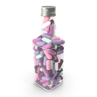Bottle With Colored Dragees PNG & PSD Images