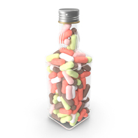 Bottle With Colored Dragees PNG & PSD Images