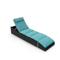 Folding Pool Lounge Wicker Chair Black Blue PNG & PSD Images