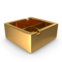 Square Ashtray Gold PNG & PSD Images