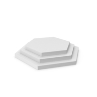 White Hexagonal Podium PNG & PSD Images