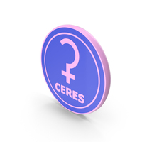 Ceres Planet With Coloured Coin Icon PNG & PSD Images