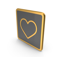 Heart Icon Gold PNG & PSD Images