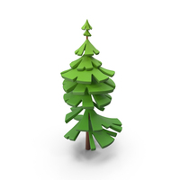 Cartoon Fur Tree Crooked Simple Coloring PNG & PSD Images