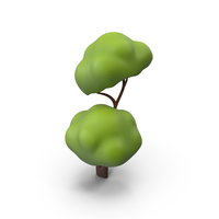 Cartoon Tree Two Branches Simple Coloring PNG & PSD Images