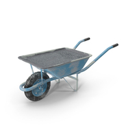 Construction Wheelbarrow Full of Cement Blue PNG & PSD Images