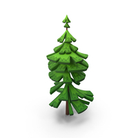 Crooked Fur Tree Cartoon Handpaint Texture PNG & PSD Images