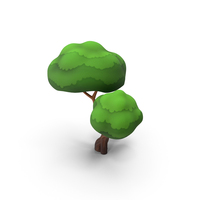 Double Tree Cartoon Style Handpaint Texture PNG & PSD Images