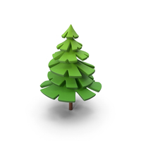 Fur Tree Cartoon Style Simple Coloring PNG & PSD Images