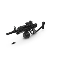Futuristic Rifle with Bullet Dark Colored PNG & PSD Images