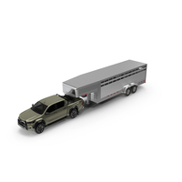 Pickup Truck with Livestock Transport Trailer PNG & PSD Images