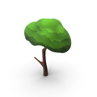 Small Cartoon Tree Crooked Handpaint Texture PNG & PSD Images