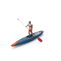 Teen Boy Swimwear on Race SUP Board PNG & PSD Images