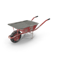Wheelbarrow with Cement Red PNG & PSD Images