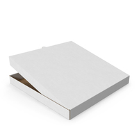 Pizza Box 40 40 4 Slightly Opened White PNG & PSD Images
