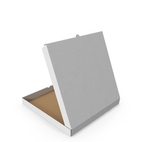 Pizza Box 40 40 4 Half Opened White PNG & PSD Images