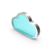 Cloud Icon Blue Neon PNG & PSD Images