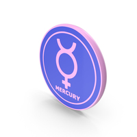 Mercury Planet With Coin Coloured Icon PNG & PSD Images