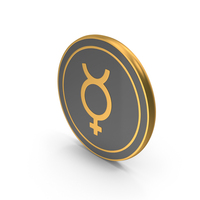 Gold Mercury Planet Coin Icon PNG & PSD Images