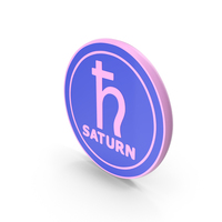 Saturn Planet With Coloured Coin Icon PNG & PSD Images