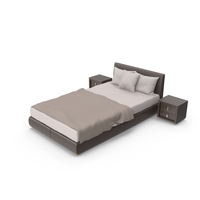 Double Bed With Mattress And Pillows PNG & PSD Images