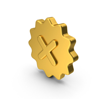 Cross Mark Icon Gold PNG & PSD Images