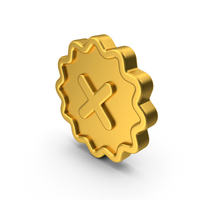 Cross Mark Icon Gold PNG & PSD Images