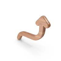 Wood Curved Up Arrow Symbol PNG & PSD Images