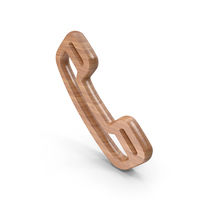 Phone Receiver Line Symbol Wood PNG & PSD Images