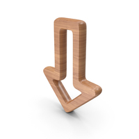 Wood Down Arrow Symbol PNG & PSD Images
