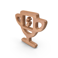 Wood Trophy With Dollar Symbol PNG & PSD Images
