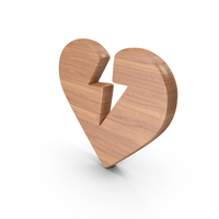 Broken Heart Wood Symbol PNG & PSD Images