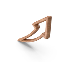 Curved Arrow Outline Wood Symbol PNG & PSD Images