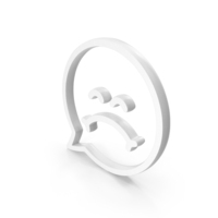 Sad Speech Bubble Icon White PNG & PSD Images