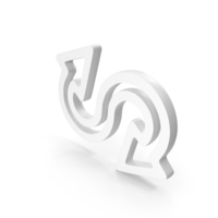 Curved Two Side Arrows Icon White PNG & PSD Images