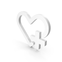 Heart With Plus Icon White PNG & PSD Images