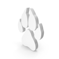 Lion Paw Prints Icon White PNG & PSD Images