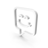 Smile Message Icon White PNG & PSD Images